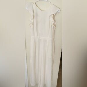J. crew white/cream jumpsuit with open back!